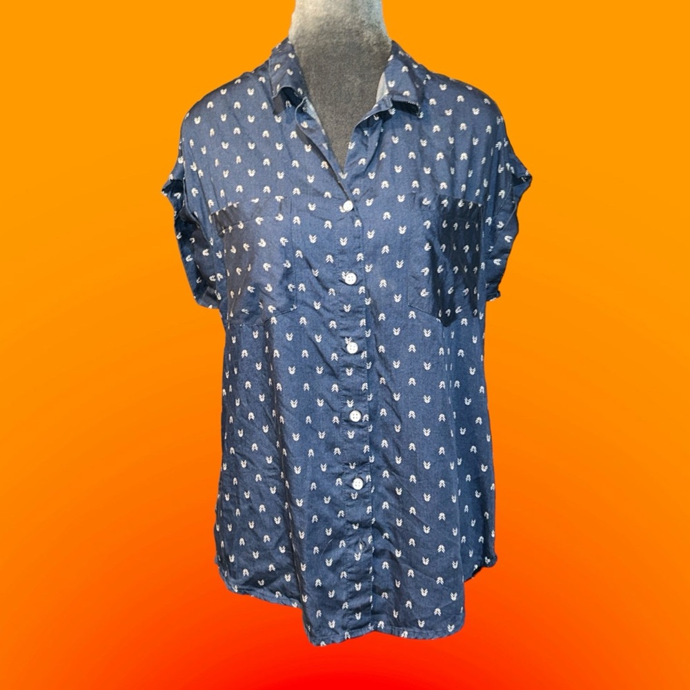 Jachs girlfriend casual soft arrow feather print looks like denim